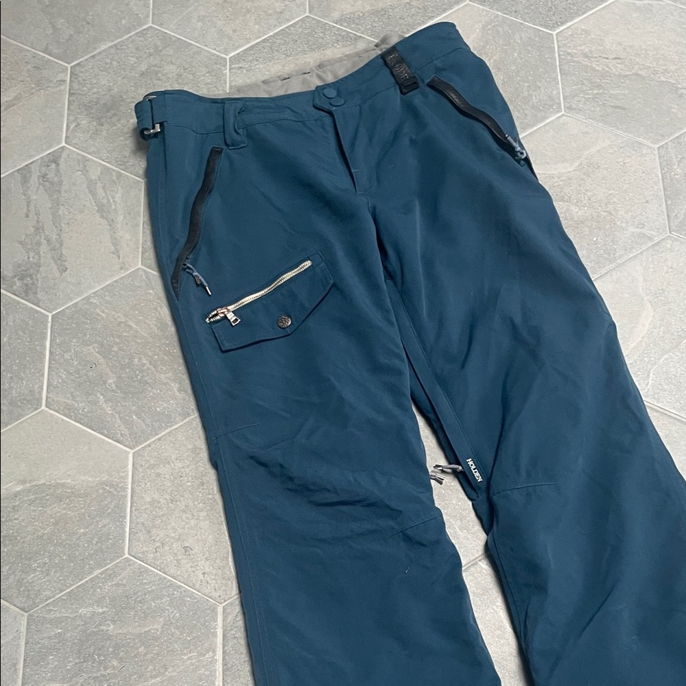 Holden Blue Snowboard/Ski Pants – Black Trim, Zippered Pockets, XL